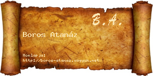 Boros Atanáz névjegykártya