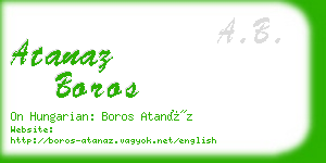 atanaz boros business card